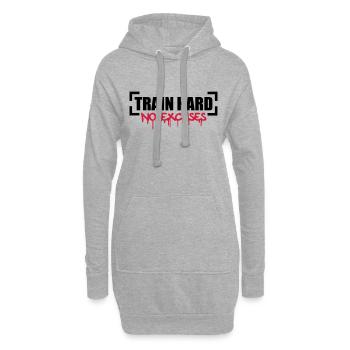 Train Hard No Excuses - Hoodie-Kleid - Grau meliert - Vorne