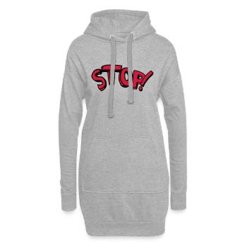 Stop Stehen Bleiben Comic Spruch - Hoodie-Kleid - Grau meliert - Vorne