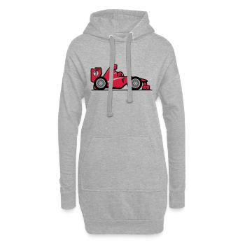 Rennwagen kurz comic - Hoodie-Kleid - Grau meliert - Vorne