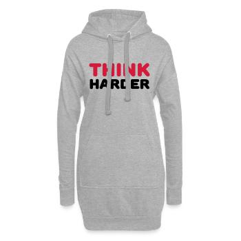 Think harder - Hoodie-Kleid - Grau meliert - Vorne
