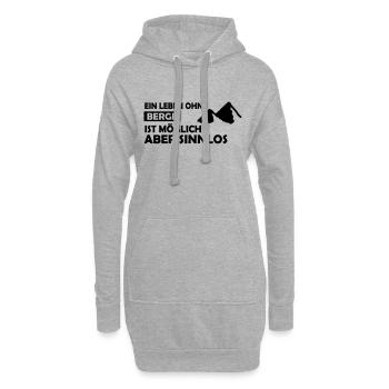 Winter Sprüche Tirol Ein Leben ohne Berge - Hoodie-Kleid - Grau meliert - Vorne