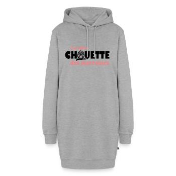 La plus chouette des marraines - Sweat-shirt à capuche long Femme - gris chiné - Devant