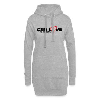 Car Love - Its a Lifestyle - Hoodie-Kleid - Grau meliert - Vorne