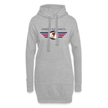 Samoa américaines, T-shirt design de style élégance - Sweat-shirt à capuche long Femme - gris chiné - Devant