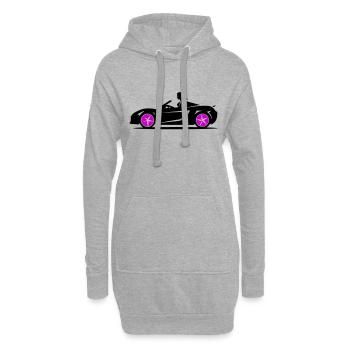 Frau Sportwagen Cabrio Auto - Hoodie-Kleid - Grau meliert - Vorne
