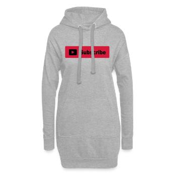 Subscribe Button - Hoodie-Kleid - Grau meliert - Vorne