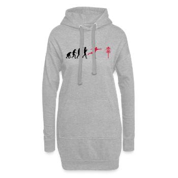 Disc Golf Evolution Ultimate Frisbee Lustig Sport - Hoodie-Kleid - Grau meliert - Vorne