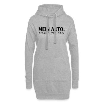 mein auto meine regeln - Hoodie-Kleid - Grau meliert - Vorne