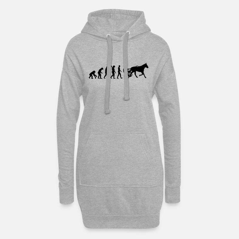 Évolution Course au trot - Sweat-shirt à capuche long Femme - gris chiné