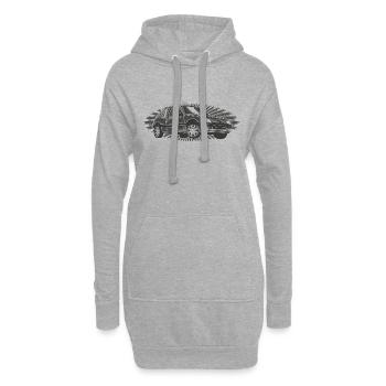 205 vintage stamp - Sweat-shirt à capuche long Femme - gris chiné - Devant