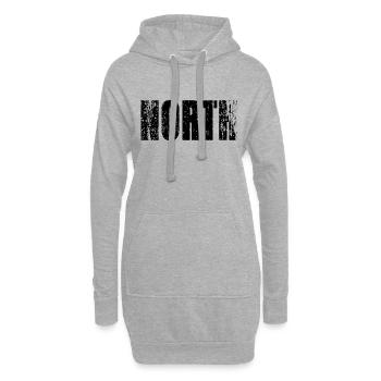 NORTH Nord distressed grunge look - Sweat-shirt à capuche long Femme - gris chiné - Devant