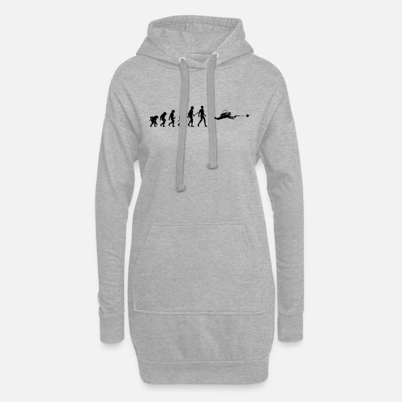 Evolution Mann Taucher - Hoodie-Kleid - Grau meliert