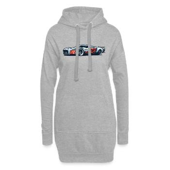 Voiture de course Babyblue - Sweat-shirt à capuche long Femme - gris chiné - Devant