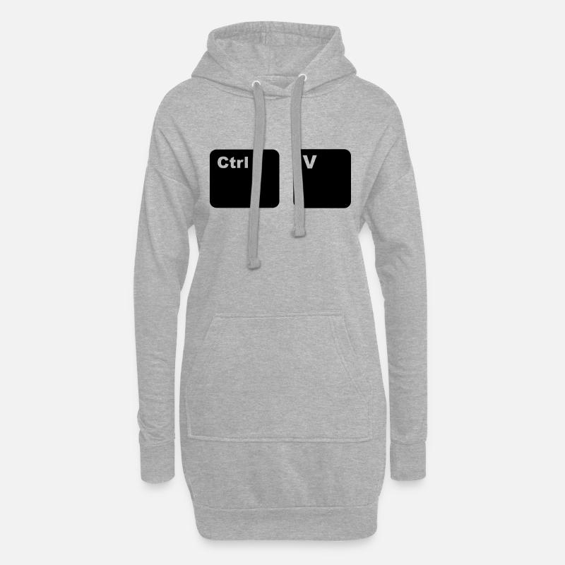 Ctrl + V Copy and Paste - Sweat-shirt à capuche long Femme - gris chiné