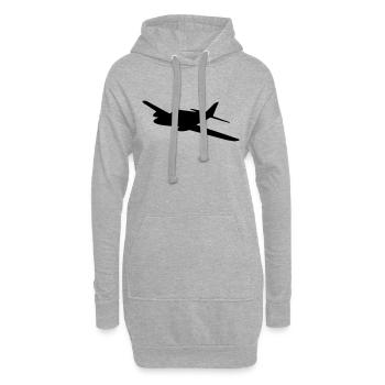 Leichtflugzeug - Hoodie-Kleid - Grau meliert - Vorne