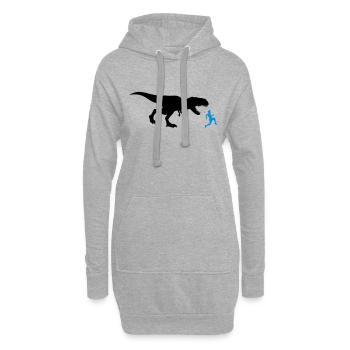 fuir course courir course silhouette contour noir - Sweat-shirt à capuche long Femme - gris chiné - Devant
