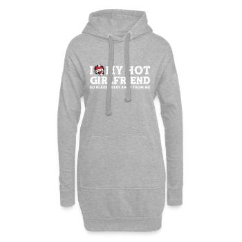 Vintage I Love My Hot Girlfriend - Stay Away - Sweat-shirt à capuche long Femme - gris chiné - Devant