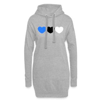 Estnisches Herz - Hoodie-Kleid - Grau meliert - Vorne