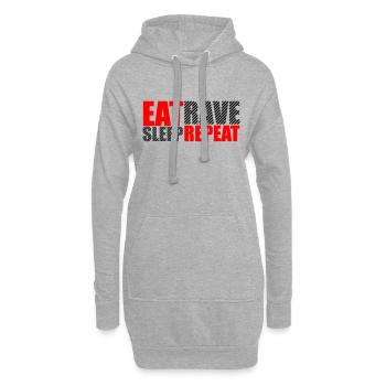 Manger dormir rave répéter nourriture sommeil corbeau disant - Sweat-shirt à capuche long Femme - gris chiné - Devant