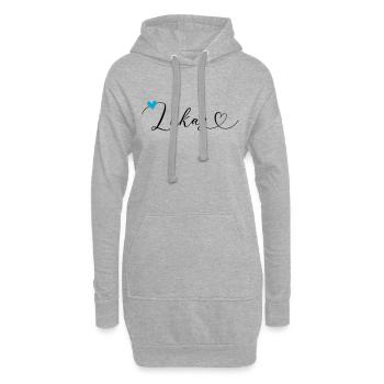 Lukas Nom Prénom Calligraphie Coeur - Sweat-shirt à capuche long Femme - gris chiné - Devant
