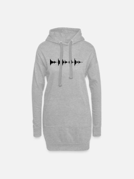 Waveform - Sample - Drumloop - Hoodie Dress - heather grey