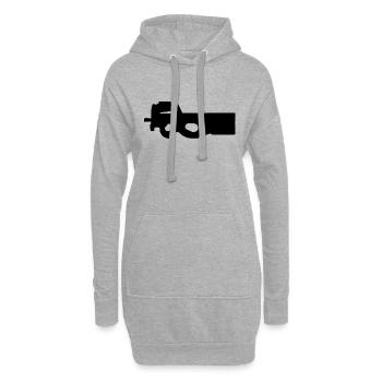 Waffe - P90 - Hoodie-Kleid - Grau meliert - Vorne