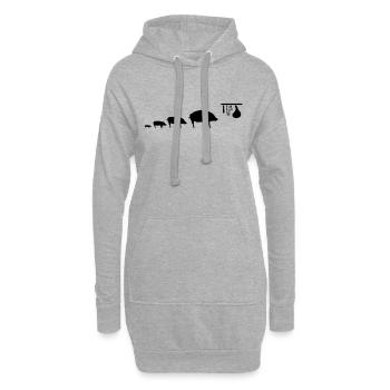 pig_evolution - Hoodie-Kleid - Grau meliert - Vorne