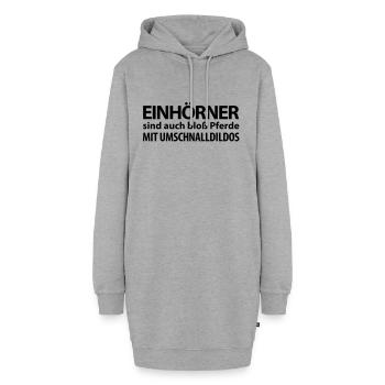 einhorn pferde dildo märchen feenstaub ponyhof - Hoodie-Kleid - Grau meliert - Vorne