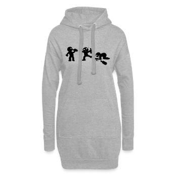 betrunken - Hoodie-Kleid - Grau meliert - Vorne