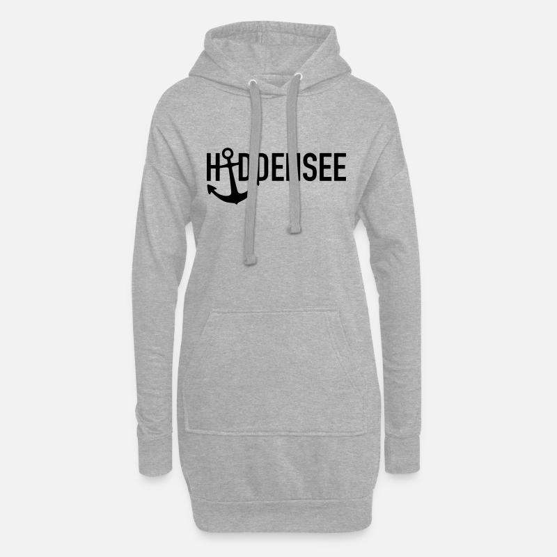Hiddensee mein Anker - Hoodie-Kleid - Grau meliert