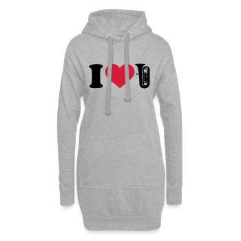 Tuba - Hoodie-Kleid - Grau meliert - Vorne