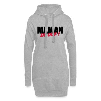 Maman de ouf ! - Sweat-shirt à capuche long Femme - gris chiné - Devant