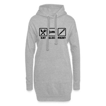 Eat Sleep paint - Sweat-shirt à capuche long Femme - gris chiné - Devant