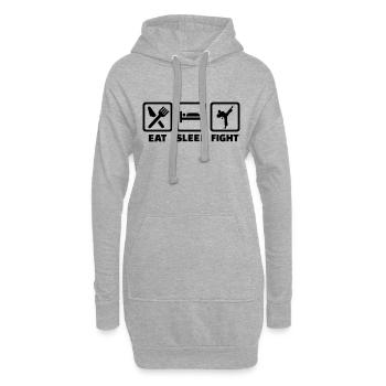 Eat Sleep fight - Sweat-shirt à capuche long Femme - gris chiné - Devant