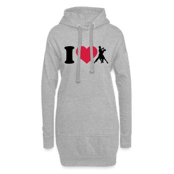 I love Danser - Sweat-shirt à capuche long Femme - gris chiné - Devant