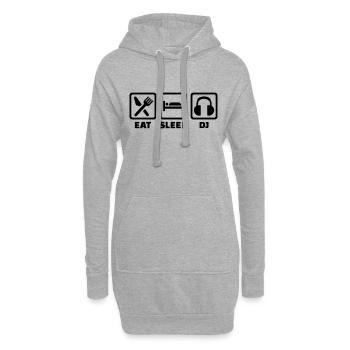 Eat sleep DJ - Sweat-shirt à capuche long Femme - gris chiné - Devant