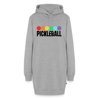 Pickleball - Hoodie-Kleid - Grau meliert - Vorne