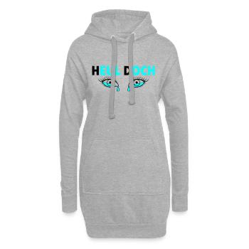 Heul doch - Tränende Augen - Hoodie-Kleid - Grau meliert - Vorne