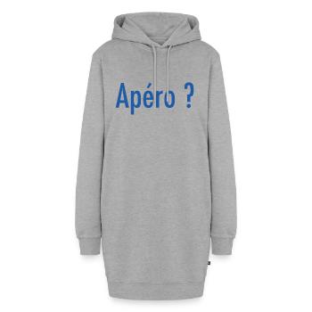 Apéro ? - Sweat-shirt à capuche long Femme - gris chiné - Devant