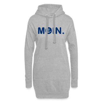 Moin - Guten Morgen - Nordsee - Ostsee - Anker - Hoodie-Kleid - Grau meliert - Vorne