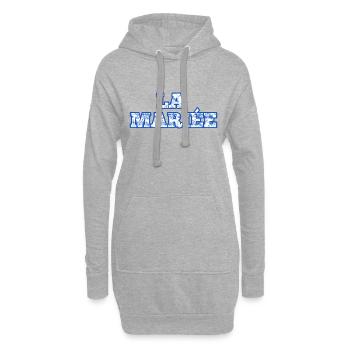 la Mariée chinoiserie bleu - Sweat-shirt à capuche long Femme - gris chiné - Devant