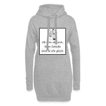 Allegleich - Sweat-shirt à capuche long Femme - gris chiné - Devant