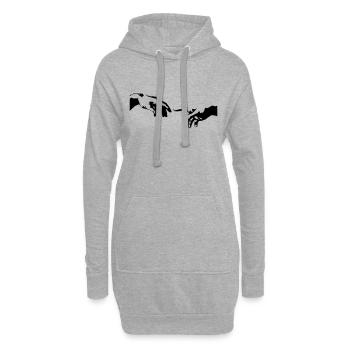 Main de la peinture chapelle sixtine - Sweat-shirt à capuche long Femme - gris chiné - Devant