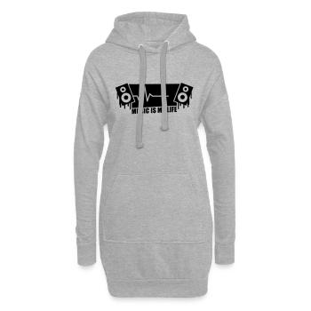 music_is_my_life___f1 - Sweat-shirt à capuche long Femme - gris chiné - Devant