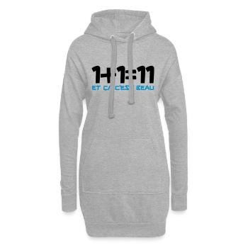 1+1=11 et ça c'est beau - Sweat-shirt à capuche long Femme - gris chiné - Devant