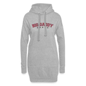Fête des pères logo Big Daddy héros papa Vater - Sweat-shirt à capuche long Femme - gris chiné - Devant