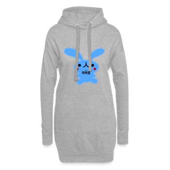 Kaninchen Koreanisch Niedlich blau - Hoodie-Kleid - Grau meliert - Vorne
