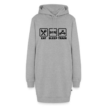 Eat Sleep Train - Sweat-shirt à capuche long Femme - gris chiné - Devant