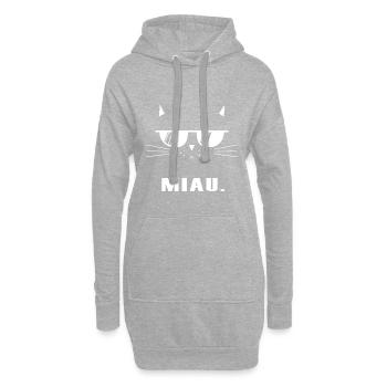 Miau Katze Sonnenbrille Coolness - Hoodie-Kleid - Grau meliert - Vorne