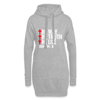 Jesus Cross Jean 14 6 - Sweat-shirt à capuche long Femme - gris chiné - Devant